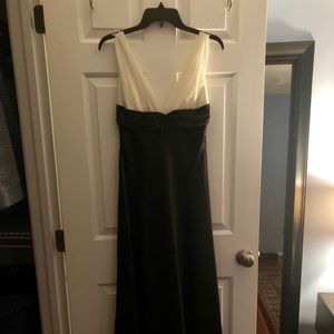 Black and white floor length formal gown
